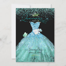 PixDezines Quinceanera Aqua Gown Parties scintilla
