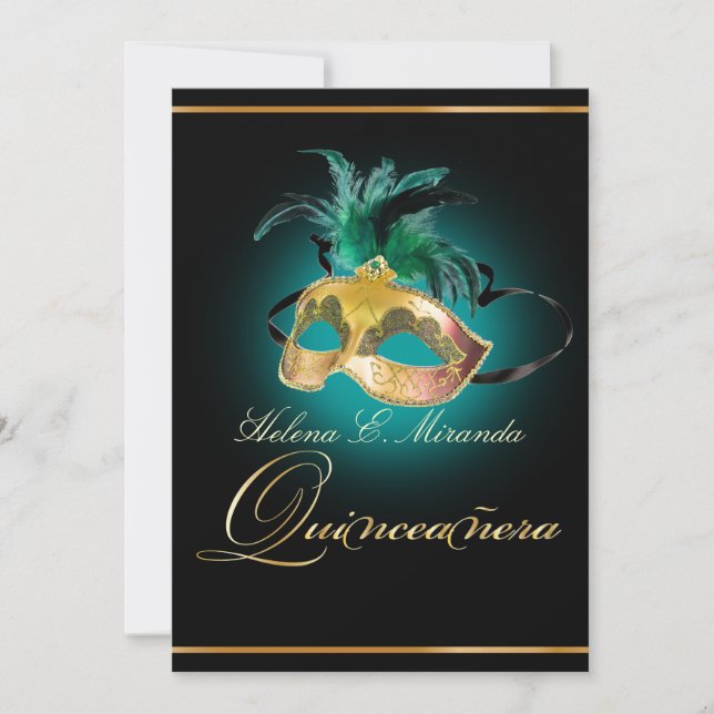 Invitation PixDezines Quinceanera/couleur turquoise/DO-IT-YOU (Devant)