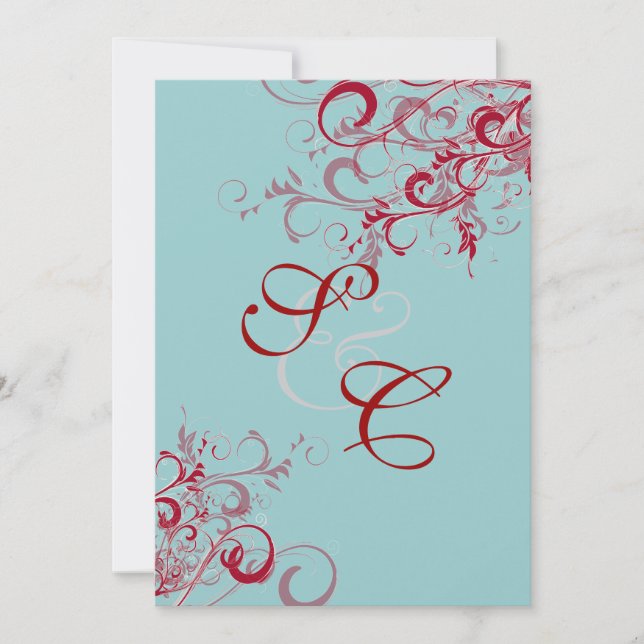 Invitation PixDezines Red Swirls/ARRIÈRE - PLAN DO-IT-YOURSEL (Devant)