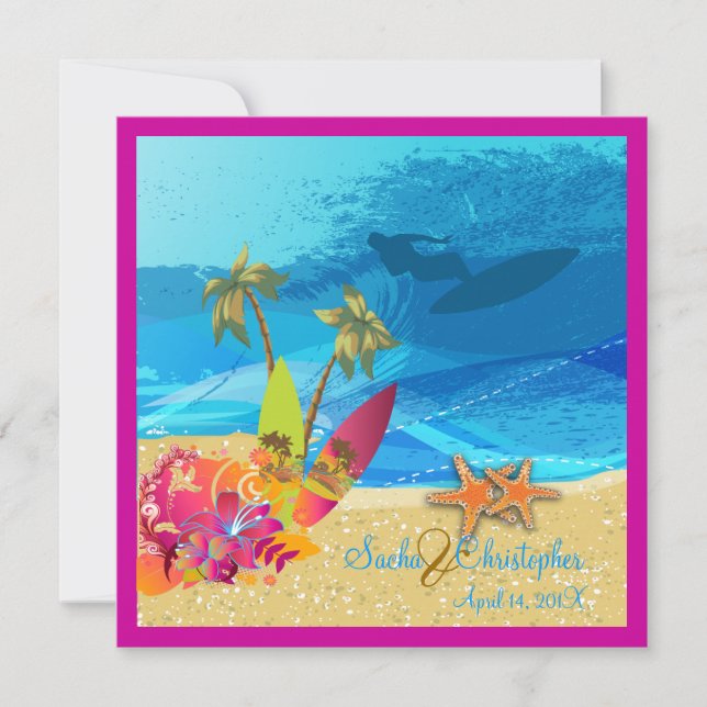 Invitation PixDezines Retro Surfers, événements de destinatio (Devant)