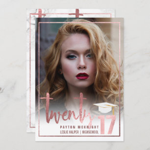 Invitation PixDezines Rose Gold/Marbre