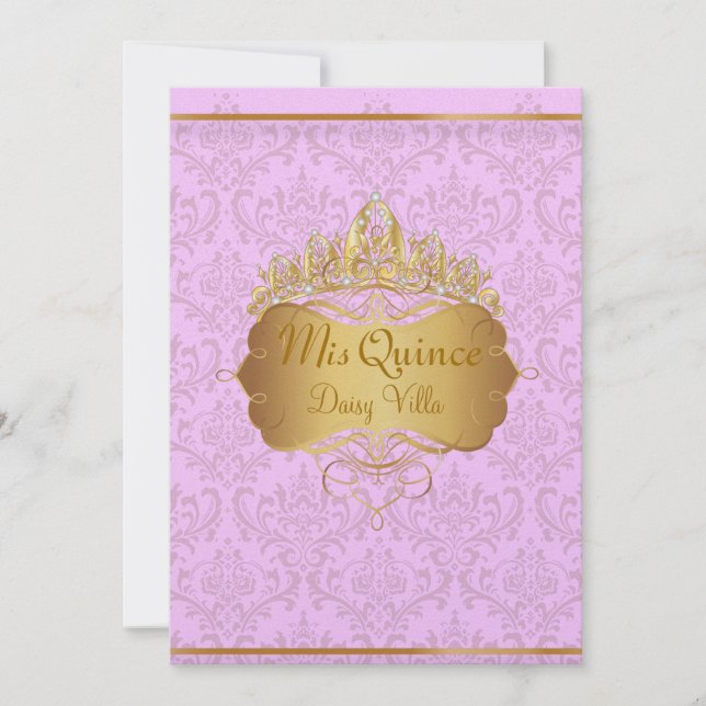 Invitation PixDezines rose rossi damask/do-it-yourself couleu (Devant)