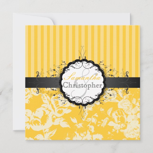 Invitation PixDezines Rose victorien+Stripes/DO-IT-YOURSELF C (Devant)