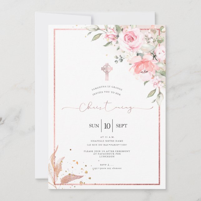 Invitation PixDezines Roses Roses Roses Roses Douces (Devant)