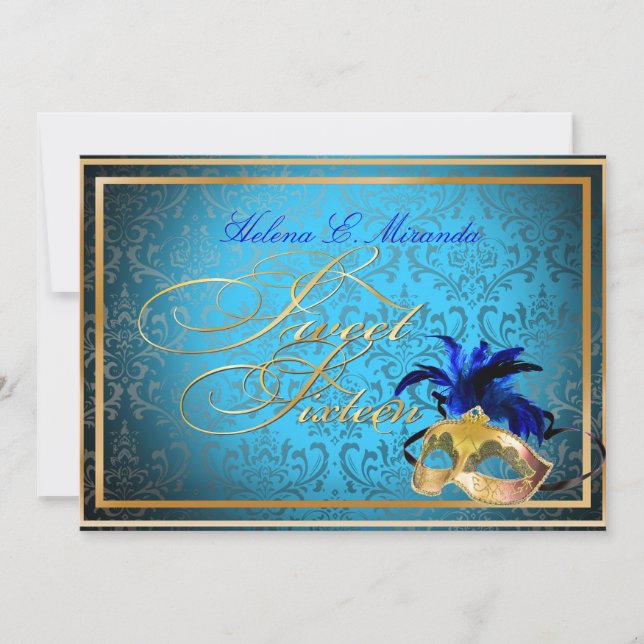 Invitation PixDezines Rossi Sweet 16 Masquerade/DO-IT-YOURSEL (Devant)