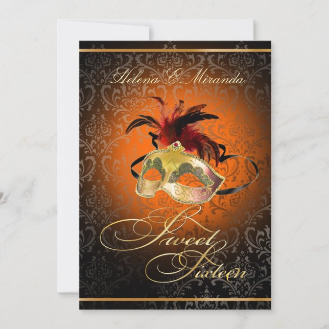Invitation PixDezines Rossi Sweet 16 Masquerade/DO-IT-YOURSEL (Devant)
