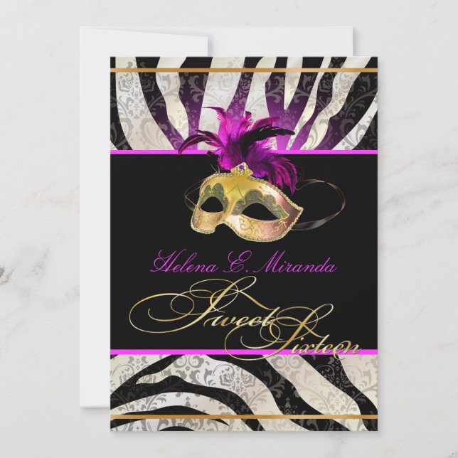 Invitation PixDezines Rossi Sweet 16 Masquerade/DO-IT-YOURSEL (Devant)