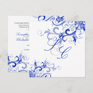 Invitation PixDezines Royal Blue Swirls/Arrière - plan DO-IT-