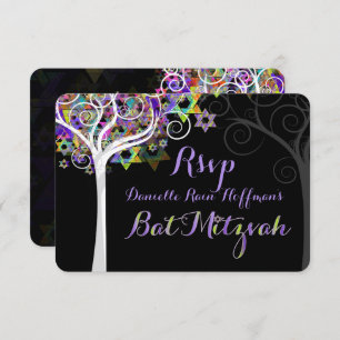 Invitation PixDezines rsvp arbre de vie Bat mitzvah