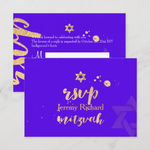 Invitation PixDezines rsvp DO-IT-YOURSELF couleur, Bar Mitzva