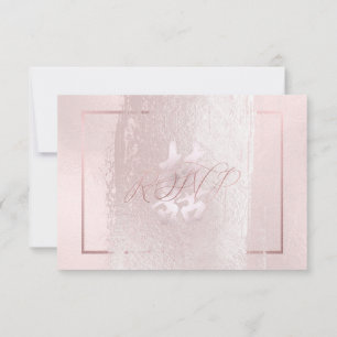 Invitation PixDezines RSVP Double Bonheur, Rose Bleu