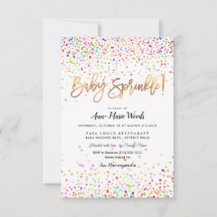 Invitation PixDezines Saupoudré Confetti Baby Sprinkle!