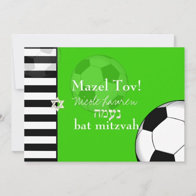 Invitation PixDezines soccer bar mitzvah/do-it-yourself coule (Devant)