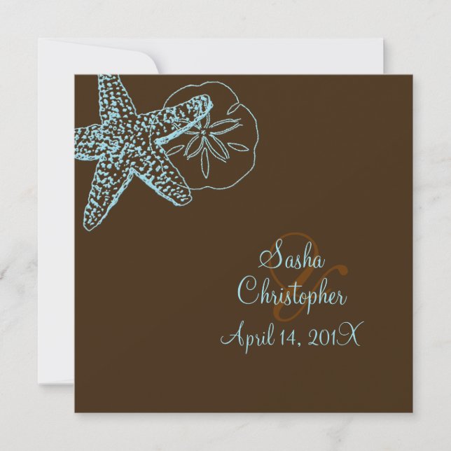 Invitation PixDezines Starfish/Beach Wedding Invitations** (Devant)