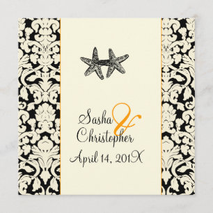 Invitation PixDezines starfish+damask/do-it-yourself couleurs