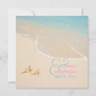 Invitation PixDezines Starfish + plage/mariage tropical