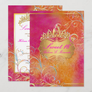 Invitation PixDezines SWEET 16, TOURBILLONS ARC-EN-CIEL/ROSSI