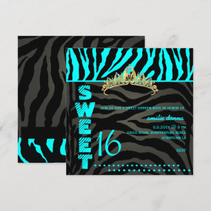 Invitation PixDezines Sweet 16/Zebra Stripes