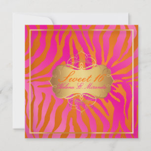 Invitation PixDezines Sweet 16/Zebra Stripes