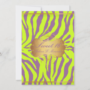 Invitation PixDezines Sweet 16/Zebra Stripes