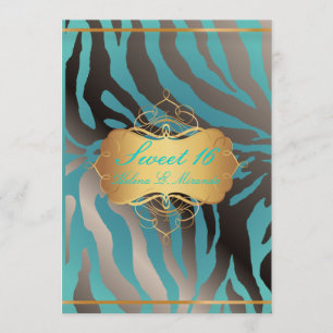 Invitation PixDezines Sweet 16/Zebra Stripes