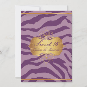 Invitation PixDezines Sweet 16/Zebra Stripes