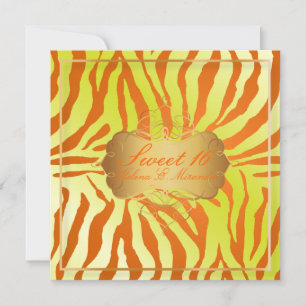 Invitation PixDezines Sweet 16/Zebra Stripes