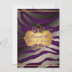 Invitation PixDezines Sweet 16/Zebra Stripes