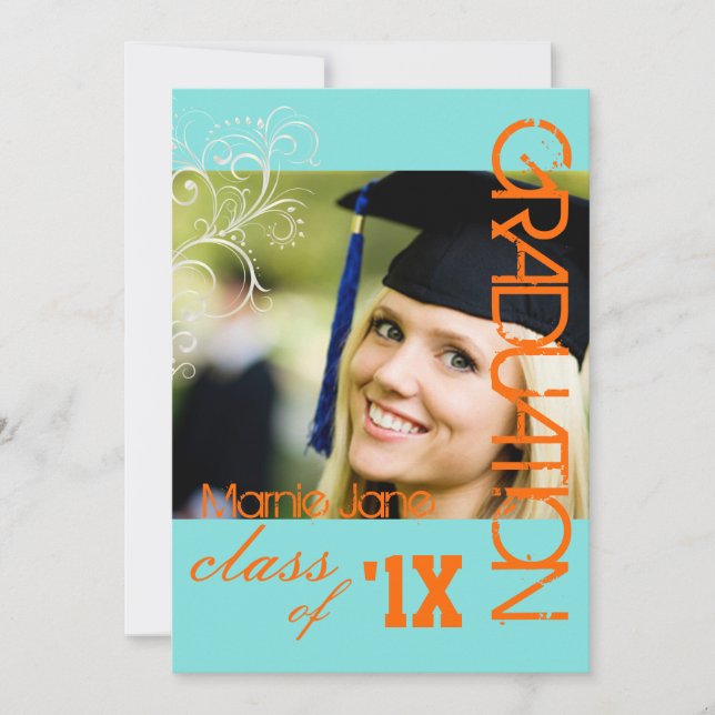 Invitation PixDezines Swirls, Graduation 2013, DO-IT-YOURSELF (Devant)