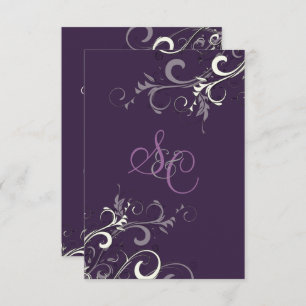 Invitation PixDezines SWIRLS PLUM/CREAM/Arrière - plan DO-IT-