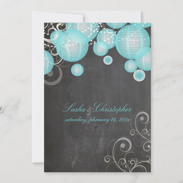 Invitation PixDezines, tableau de bord+lanternes bleues/ (Devant)