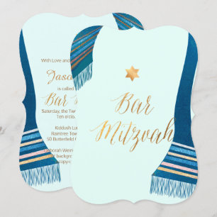 Invitation PixDezines Tallit/Mint/Turquoise/Bar Mitzvah