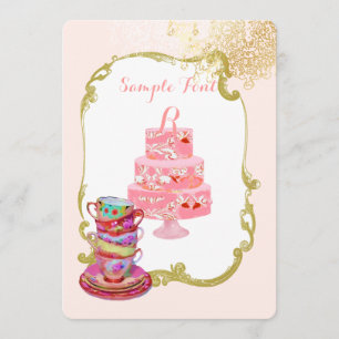 Invitation PixDezines tea party/mariée/aquarelle