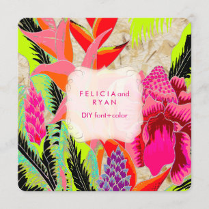 Invitation PixDezines torch gingembre/heliconia/Luau Mariage