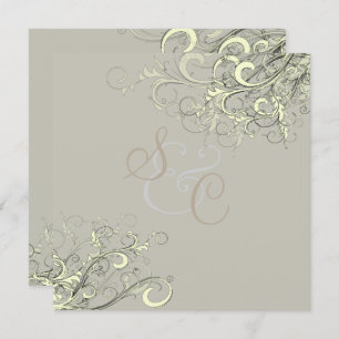 Invitation PixDezines tourbillons de crème+graphite/DO-IT-YOU