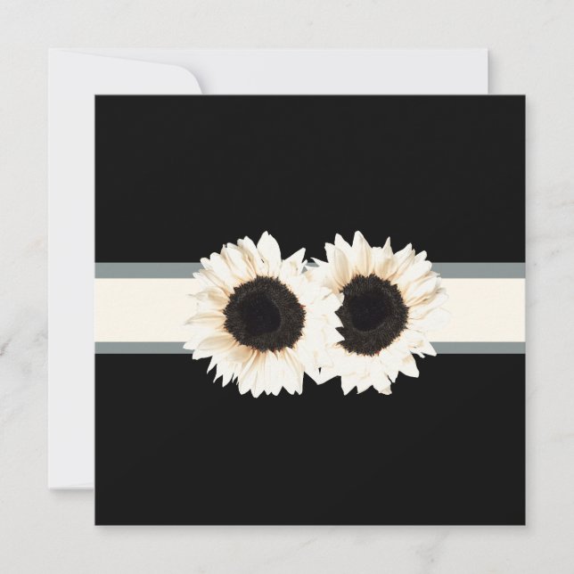 Invitation PixDezines tournesol blanc/do-it-yourself arrière  (Devant)