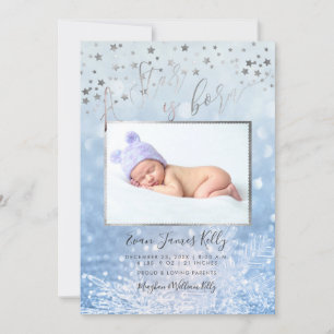 Invitation PixDezines Une étoile est née, Stars+Snow Bokeh