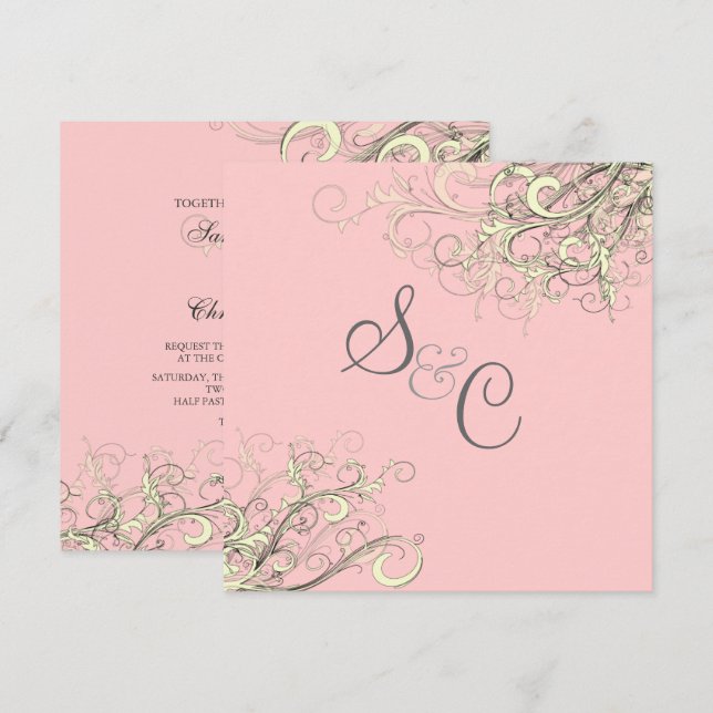 Invitation PixDezines VANILLA SWIRLS/ARRIÈRE - PLAN DO-IT-YOU (Devant / Derrière)