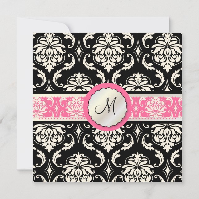 Invitation PixDezines Vendome Damassé /Couleurs DIY ! (Devant)