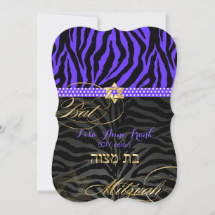 Invitation PixDezines violet/DO-IT-YOURSELF couleur/Bat mitzv