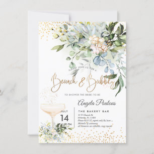 Invitation PixDezines Watercolor Blue Gum Brunch Bubbly