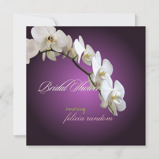 Invitation PixDezines WHITE ORCHID FÊTE DE L'MARIÉE/DO-IT-YOU (Devant)
