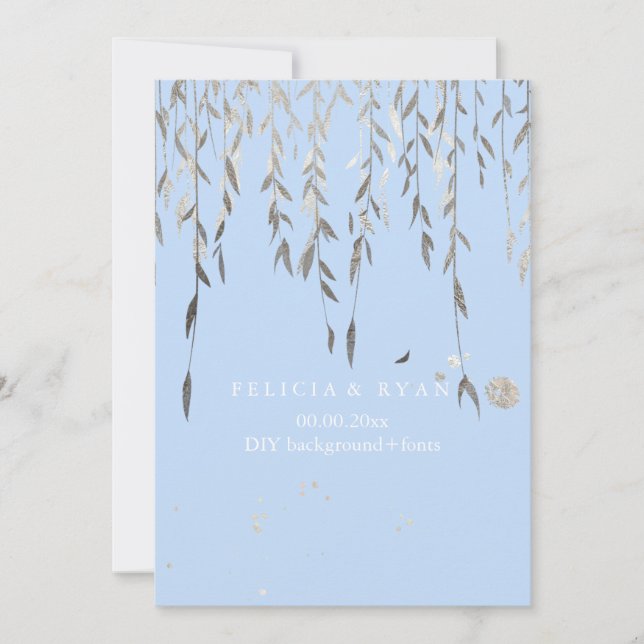 Invitation PixDezines Willow/Faux Silver/DO-IT-YOURSELF arriè (Devant)