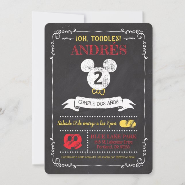 Invitation Pizarra de icono de Mickey (Devant)