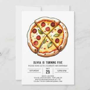 Invitation Pizza au fromage d'aquarelle