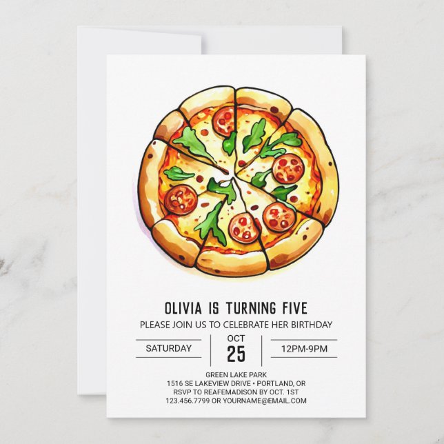 Invitation Pizza aux champignons (Devant)