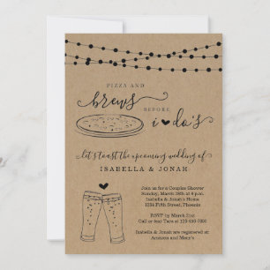 Invitation Pizza & Brews avant la Fête des mariées des couple