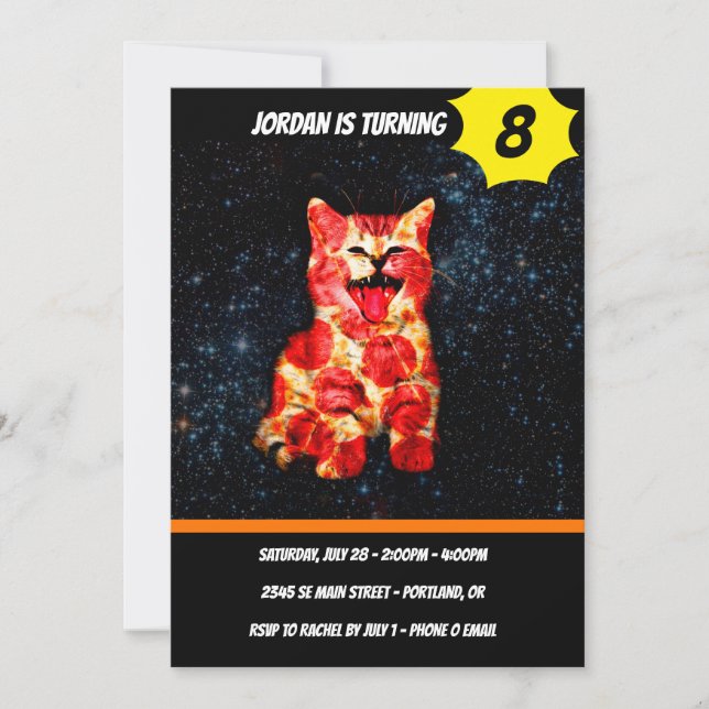 Invitation Pizza Cat (Devant)