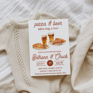 Invitation Pizza et Bière Avant l'Arrivée de Bébé ! Fête de N