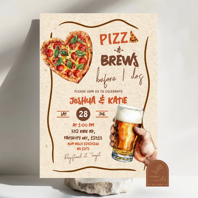 Invitation Pizza et brasses avant de faire Couples Douche (Créateur téléchargé)